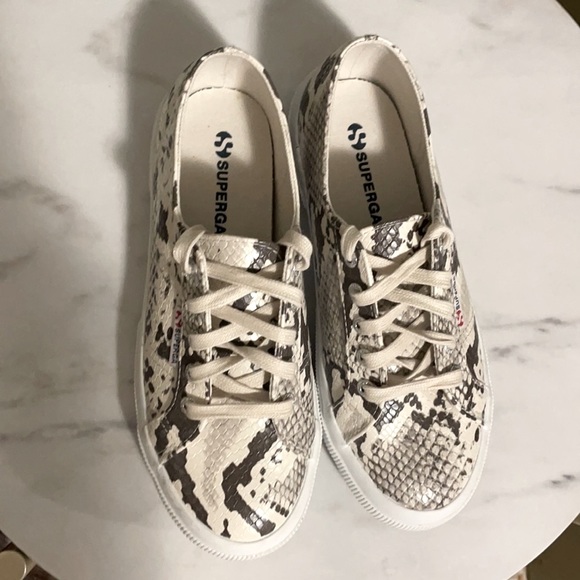 NWOT Superga Faux Grey Snakeskin Sneakers 2750 - Picture 2 of 10